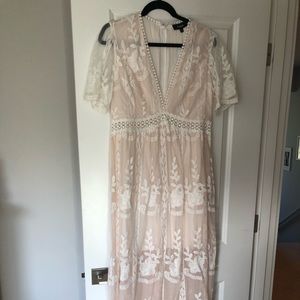 White short sleeve maxi dress
